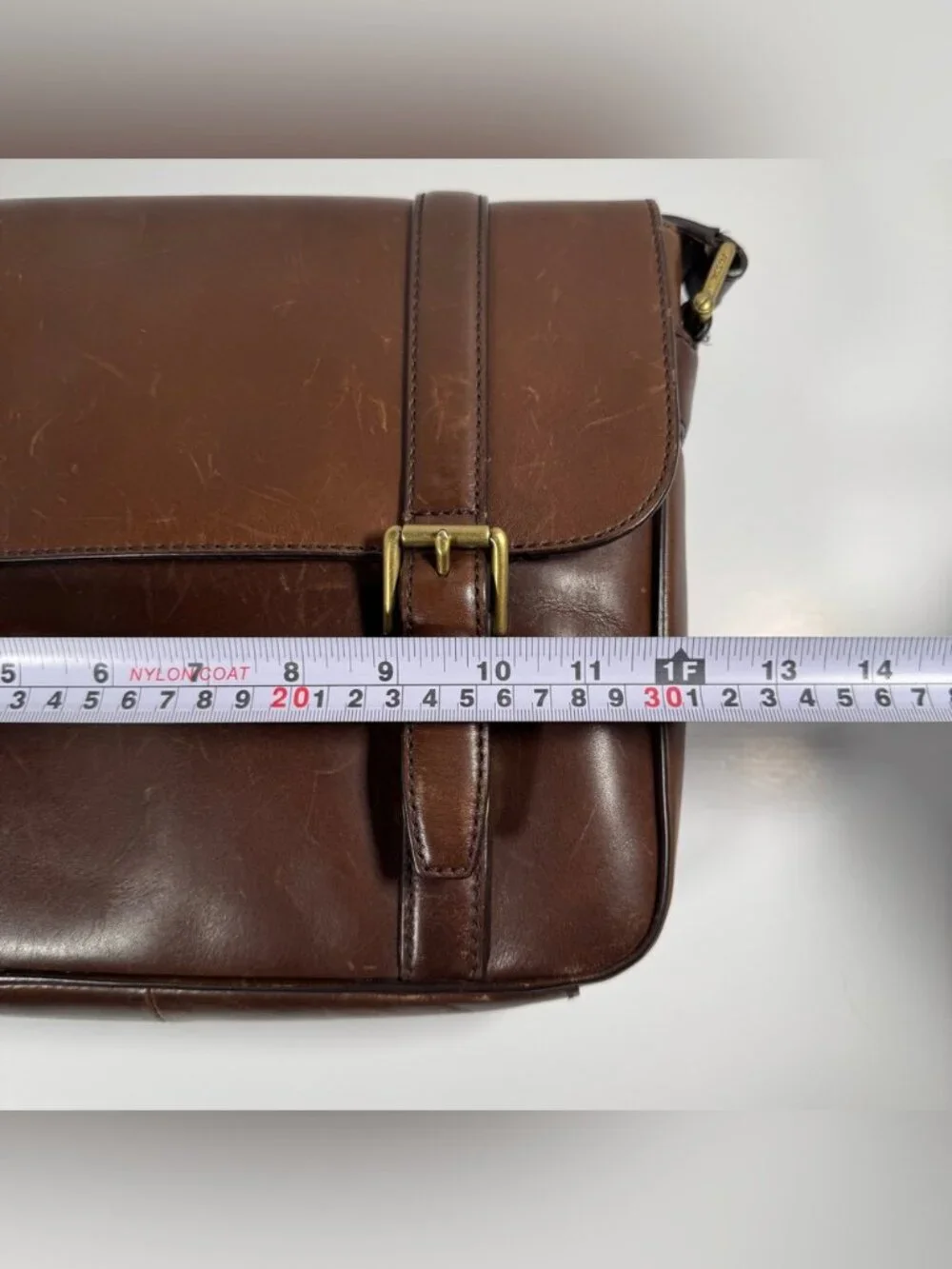Fossil Brown Leather Messenger Bag Crossbody Men/Unisex City Bag Size